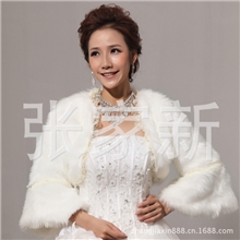 厂家批发直销各类新娘婚纱礼服/长毛披肩/韩版毛披肩0170