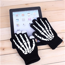 现货供应时尚骷髅手爪触屏针织手套/胶印鬼爪触摸屏魔术保暖手套