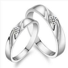 缠绵一生情侣对戒指环韩版韩国饰品批发首饰水晶银饰