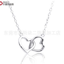 批发供应什唛珥纯银925项链心心相印短款锁骨一件代发