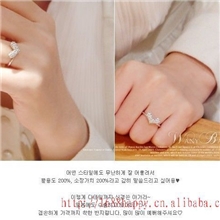 义乌饰品批发简约版心形戒指点钻合金指环【女款戒指混批】