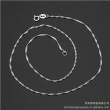 A345水波链纯银饰品925纯银项链925银饰品批发项饰银饰批发代销