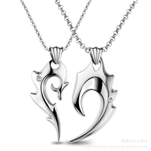 A238心心相印情侣项链情侣吊坠925银饰品批发一件代发货代理