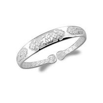 福字吉祥梅花手镯开口半珠网络活动爆款镀银手镯