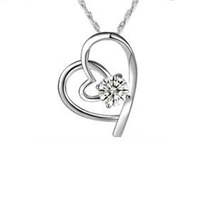 桃心爱心吊坠韩版时尚女心心相印吊坠网络畅销款饰品