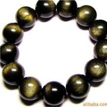 极品AAA级金曜石手链批发16MM招财避邪(可以配情侣对）