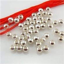 厂家批发纯银S990纯银DIY光面珠珠配件圆珠配件0.4*0.34N