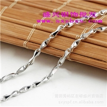 【盛兴银饰批发】纯银S990元宝项链5克女时尚简约超闪