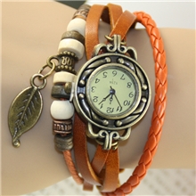 【伙拼】爆款手工编织韩国时尚手链复古表女表批发女真皮手表