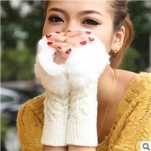 2013秋冬麻花保暖菱形半指电脑长手套