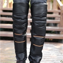 真皮护膝摩托车护膝全包电动车护膝冬季防寒防风加厚保暖