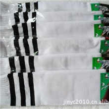 厂家直供白色黑色蓝色绿色红色黄色带条纹过膝长筒足球袜8色