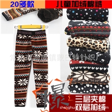 儿童打底裤冬款天鹅绒加厚加绒棉裤夹棉童装中大女童冬装长裤