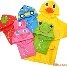 [薄雨衣]LINDA出口日本原单卡通动物造型儿童雨衣5款齐