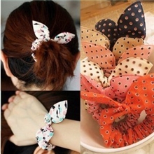 韩国发饰头饰可爱迷你小小圆点小兔耳朵发圈发绳