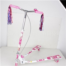 新款粉色蓝色PU带灯可以折叠蛙式车