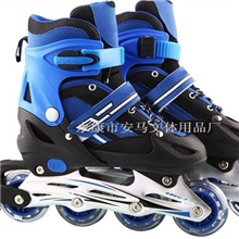 专利产品按钮式可调节铝合金直排轮溜冰鞋旱冰鞋轮滑套装6双起批