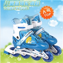 炎焱正品儿童溜冰鞋旱冰鞋套装轮滑鞋成人可调节PU单闪批发
