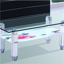【新款】茶几钢化玻璃茶几热弯茶几彩绘茶几咖啡桌玻璃小茶几