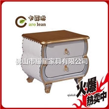 厂家直销家具简易家具实木床头柜欧式皮质二抽屉柜推拉式G72