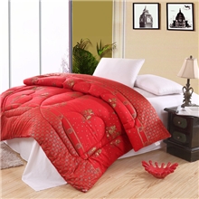 大红婚庆被子批发家纺纤维被芯加厚冬被春秋被生产批发定制贴牌
