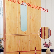 板式家具厂家直销简易三门衣柜松木色衣柜，厂价直销，家具