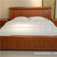 厂家正品中式水曲柳实木床高档双人床实木床高箱床酒店实木床812