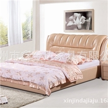 厂家直销现代皮艺床双人床1.8米真皮婚床高箱床多色可选9016