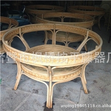 酒店桌子台子生态园圆桌子餐厅茶楼藤椅餐桌餐椅茶几批发