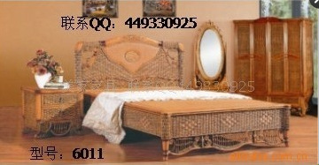 厂家直供天然印尼纯手工藤木编织床