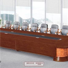 实木会议台6米长胡桃木色时尚高档会议桌可定做板式会议桌