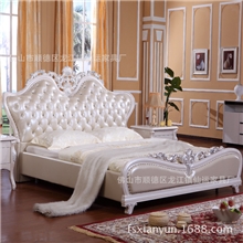 格伦雅品牌太子床实木床欧式双人床真皮床