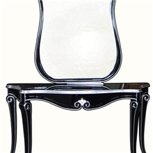 欧式玄关门厅台/时尚玄关镜实木黑色时尚装上台配镜新古典家具