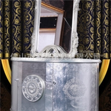 厂价直销新古典柜+欧式镜实木雕花贴银箔家具餐边柜装饰柜镜