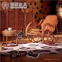 真藤户外休闲椅/藤木休闲椅/酒店休闲椅/手工编制藤椅摇椅