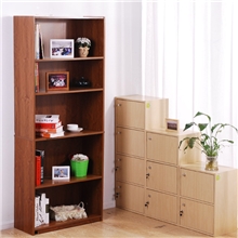 板式五层书架书橱书柜落地置物收纳可调层架简易宜家shujia
