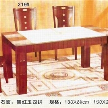 【【厂家特价销售50件】】实木黑红四拼大理石餐桌/餐厅/餐桌