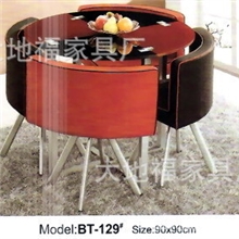 【【厂家特价直销】】一桌四椅电镀玻璃咖啡园餐桌