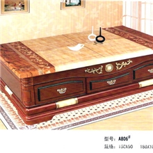 【【厂家直销】】棕色带五金件4格松香黄大理石客厅茶桌/桌子