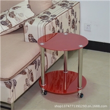 尚嘉一品边几小茶几时尚简约茶桌圆形宜家钢化玻璃茶几角几