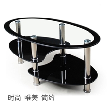 宜家简约时尚家具钢化玻璃椭圆创意茶几客厅茶几创意心形咖啡桌