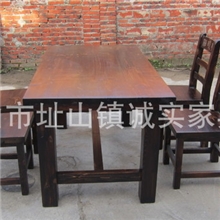 【诚信厂家供应】炭烧餐桌、仿古餐桌、拆装木餐桌