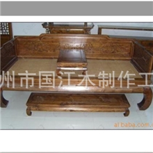 特价供应家具实朩花格木雕花格床简易朩架精美罗汉床批发另售