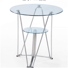 厂价直销简约洽谈玻璃圆桌/玻璃休闲台/洽谈圆桌/不锈钢管家具