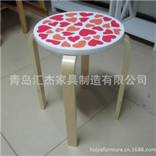 木彩色中凳坐凳可摞简约风格