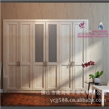 实木衣柜厂直供DLC002美式实木门板实木衣柜四门衣柜
