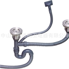 下水管不锈钢水槽下水管水槽钢下水管双槽套装下水管全套下水