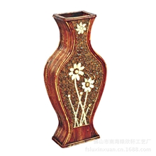 绿欣轩藤编落地插花瓶，办公装饰花瓶，手工编织藤花瓶快递发货