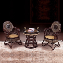 绿欣轩中式休闲藤椅茶几组合三件套厂家直销藤椅9014包邮到楼下