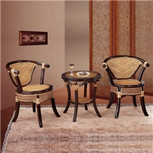 绿欣轩中式休闲藤椅藤艺椅子茶几组合三件套藤椅9021包邮到楼下